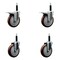 Service Caster 5'' Maroon Poly Swivel 3/4'' Expanding Stem Caster Set 2 Total Lock Brakes, 4PK SCC-EXTTL20S514-PPUB-MRN-2-S-2-34 - alternate 1